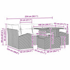 Conjunto de sofá de jardín 7 pcs Beige Poliratán