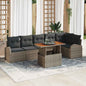 7 pcs Garden Sofa Set Beige Poly Rattan