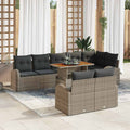 Conjunto de sofá de jardín 9 pcs Beige Poliratán