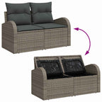Conjunto de sofá de jardín 7 pcs Gris Poliratán
