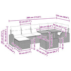 Conjunto de sofá de jardín 8 pcs Beige Poliratán