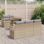 Conjunto de sofá de jardín 6 pcs Beige Poliratán