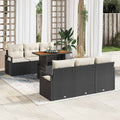 Conjunto de sofá de jardín 7 pcs Negro Poliratán