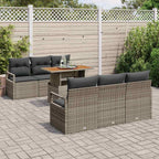 Conjunto de sofá de jardín 7 pcs Gris Poliratán
