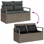 Conjunto de sofá de jardín 7 pcs Gris Poliratán