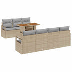 Conjunto de sofá de jardín 8 pcs Beige Poliratán