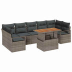 Conjunto de sofá de jardín 8 pcs Gris Poliratán