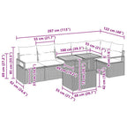 Conjunto de sofá de jardín 7 pcs Beige Poliratán