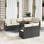 Conjunto de sofá de jardim 9 peças Bege Vime sintético