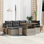 7 pcs Garden Sofa Set Beige Poly Rattan