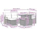 Conjunto de sofá de jardín 7 pcs Beige Poliratán