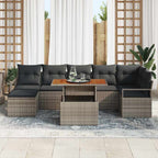 Conjunto de sofá de jardín 8 pcs Gris Poliratán