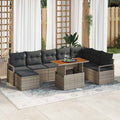 Conjunto de sofá de jardín 9 pcs Beige Poliratán