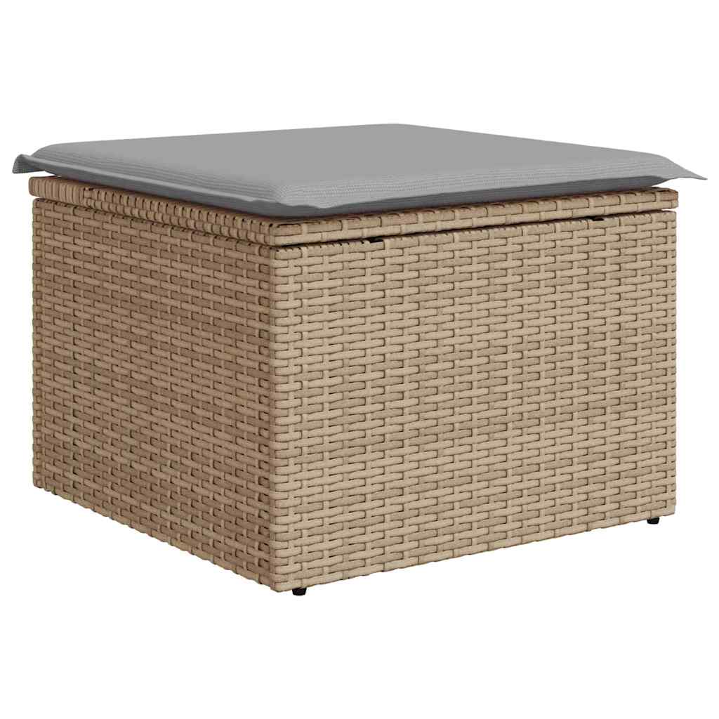 Conjunto de sofá de jardín 9 pcs Beige Poliratán