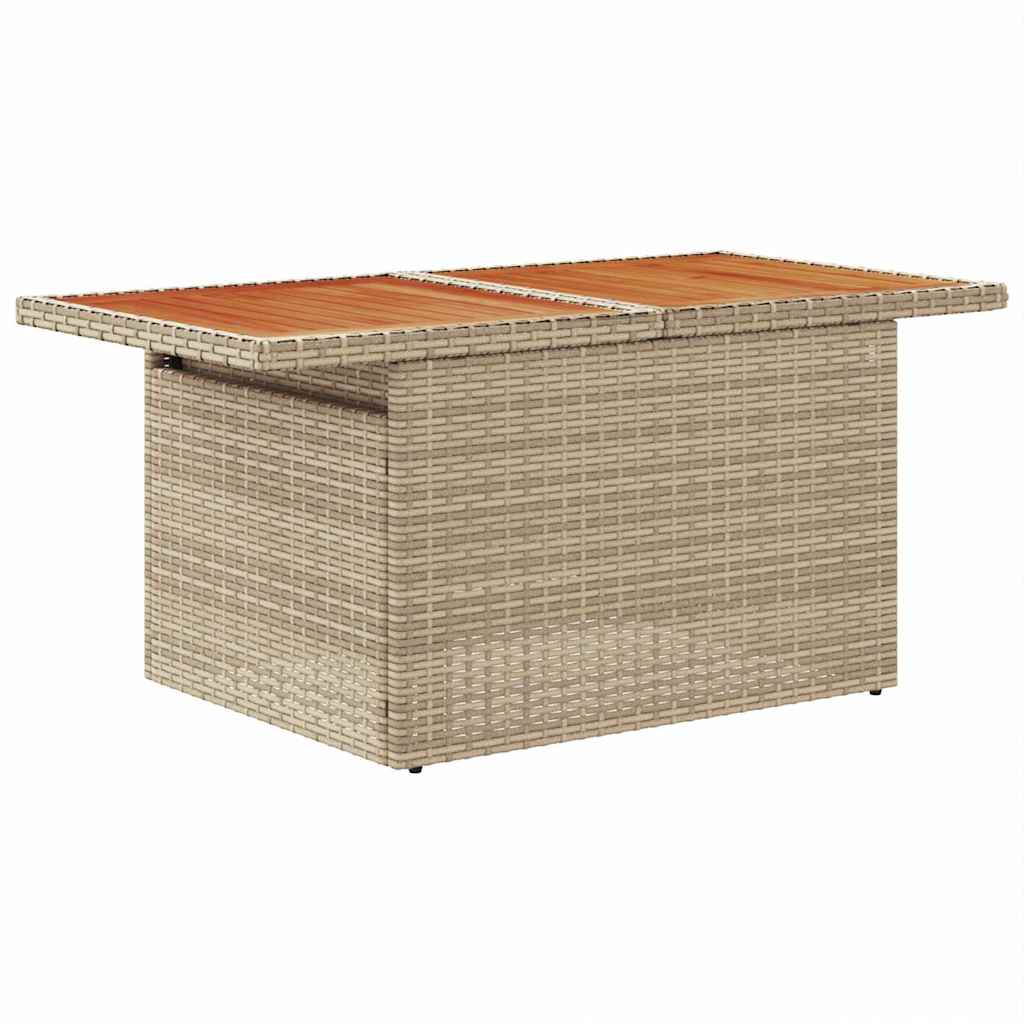 Conjunto de sofá de jardín 9 pcs Beige Poliratán