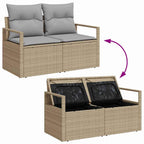 Conjunto de sofá de jardín 9 pcs Beige Poliratán