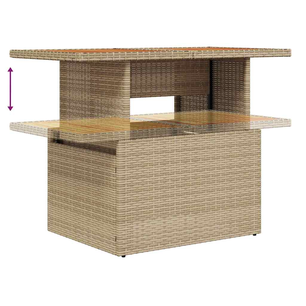 Conjunto de sofá de jardín 10 pcs Beige Poliratán