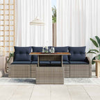 Conjunto de sofá de jardín 5 pcs Gris Poliratán