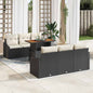 7 pcs Garden Sofa Set Beige Poly Rattan