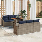 Conjunto de sofá de jardín 7 pcs Gris Poliratán