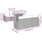 Conjunto de sofá de jardín 7 pcs Gris Poliratán