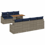 Conjunto de sofá de jardín 8 pcs Gris Poliratán