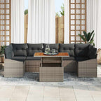 Conjunto de sofá de jardín con almacenamiento 8 pcs Gris