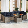 Conjunto de sofá de jardín 8 pcs Gris Poliratán
