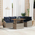 Conjunto de sofá de jardín 6 pcs Gris Poliratán