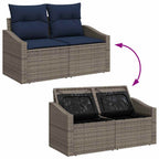Conjunto de sofá de jardín 6 pcs Gris Poliratán