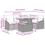 Conjunto de sofá de jardín 6 pcs Gris Poliratán