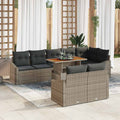Conjunto de sofá de jardín 9 pcs Beige Poliratán