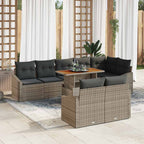 Conjunto de sofá de jardín 9 pcs Beige Poliratán