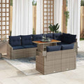 Conjunto de sofá de jardín 9 pcs Gris Poliratán
