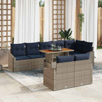 Conjunto de sofá de jardín 9 pcs Gris Poliratán