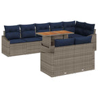 Conjunto de sofá de jardín 9 pcs Gris Poliratán