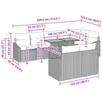 Conjunto de sofá de jardín 9 pcs Gris Poliratán