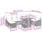 Conjunto de sofá de jardín 9 pcs Gris Poliratán
