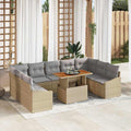 Conjunto de sofá de jardín 10 pcs Beige Poliratán