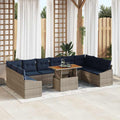 Conjunto de sofá de jardín 11 pcs Gris Poliratán