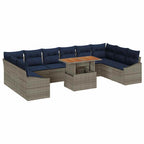 Conjunto de sofá de jardín 11 pcs Gris Poliratán