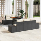 Conjunto de sofá de jardín 6 pcs Negro Poliratán