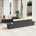 Conjunto de sofá de jardín 8 pcs Negro Poliratán