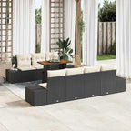 Conjunto de sofá de jardín 8 pcs Negro Poliratán