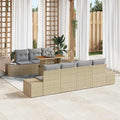 Conjunto de sofá de jardín 8 pcs Beige Poliratán
