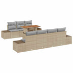 Conjunto de sofá de jardín 8 pcs Beige Poliratán