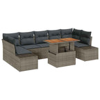 Conjunto de sofá de jardín 8 pcs Gris Poliratán