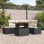 Conjunto de sofá de jardín 5 pcs Beige Poliratán