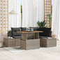 Conjunto de sofá de jardín 5 pcs Beige Poliratán