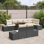Conjunto de sofá de jardín 9 pcs Negro Poliratán